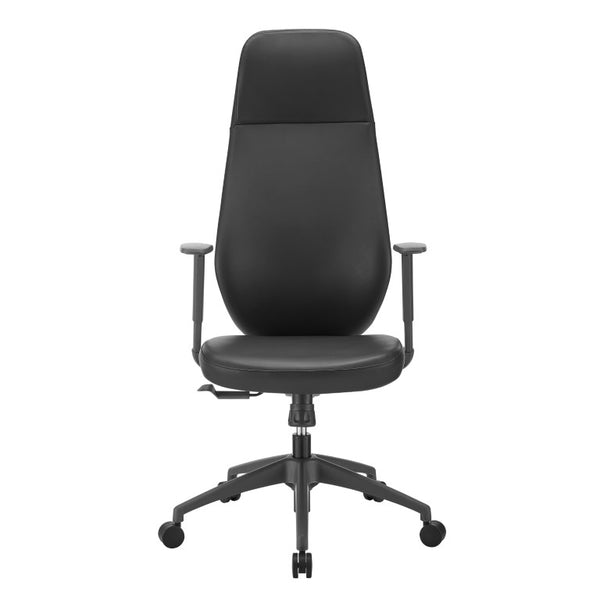 EuroStyle Filip Executive High Back Leatherette Chair with Lumbar Support for Modern Offices 73001-BLK