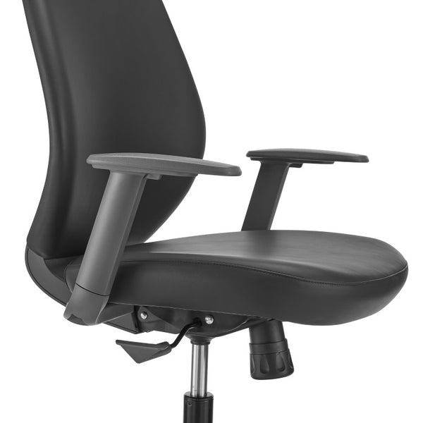 EuroStyle Filip Executive High Back Leatherette Chair with Lumbar Support for Modern Offices 73001-BLK