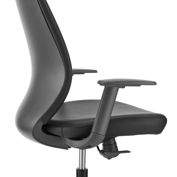 EuroStyle Filip Executive High Back Leatherette Chair with Lumbar Support for Modern Offices 73001-BLK