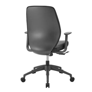 EuroStyle Filip Low Back Leatherette Office Chair with Adjustable Arms and Tilt Mechanism Black 73002-BLK