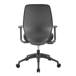 EuroStyle Filip Low Back Leatherette Office Chair with Adjustable Arms and Tilt Mechanism Black 73002-BLK