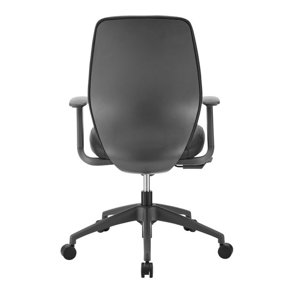 EuroStyle Filip Low Back Leatherette Office Chair with Adjustable Arms and Tilt Mechanism Black 73002-BLK