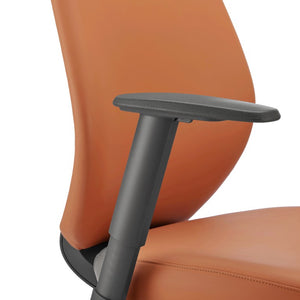 EuroStyle Filip Low Back Leatherette Office Chair with Adjustable Arms and Tilt Mechanism Cognac 73002-COG