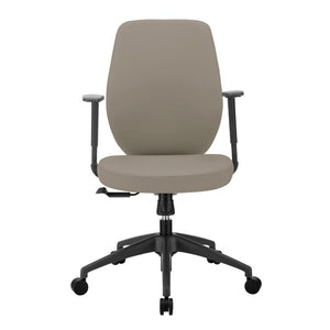 EuroStyle Filip Low Back Leatherette Office Chair with Adjustable Arms and Tilt Mechanism Light Gray 73002-LTGRY