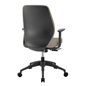 EuroStyle Filip Low Back Leatherette Office Chair with Adjustable Arms and Tilt Mechanism Light Gray 73002-LTGRY