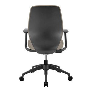 EuroStyle Filip Low Back Leatherette Office Chair with Adjustable Arms and Tilt Mechanism Light Gray 73002-LTGRY