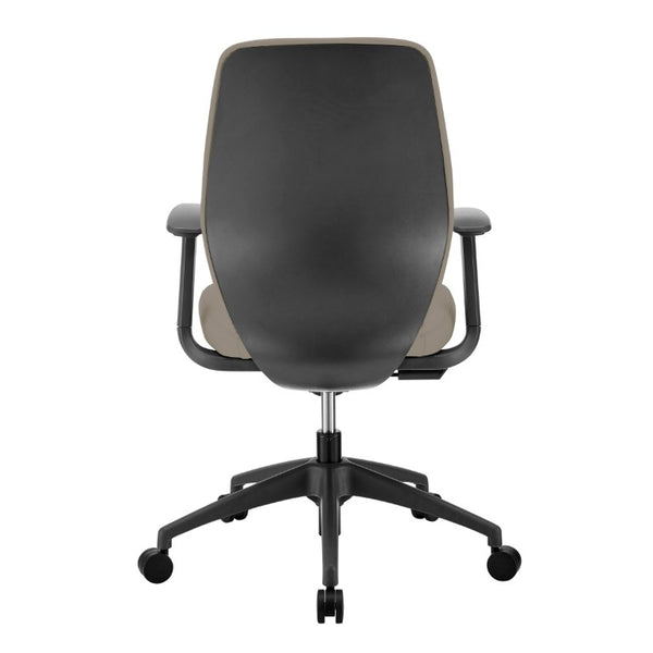 EuroStyle Filip Low Back Leatherette Office Chair with Adjustable Arms and Tilt Mechanism Light Gray 73002-LTGRY