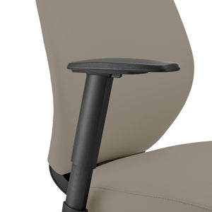 EuroStyle Filip Low Back Leatherette Office Chair with Adjustable Arms and Tilt Mechanism Light Gray 73002-LTGRY
