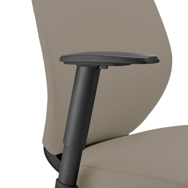 EuroStyle Filip Low Back Leatherette Office Chair with Adjustable Arms and Tilt Mechanism Light Gray 73002-LTGRY