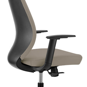 EuroStyle Filip Low Back Leatherette Office Chair with Adjustable Arms and Tilt Mechanism Light Gray 73002-LTGRY