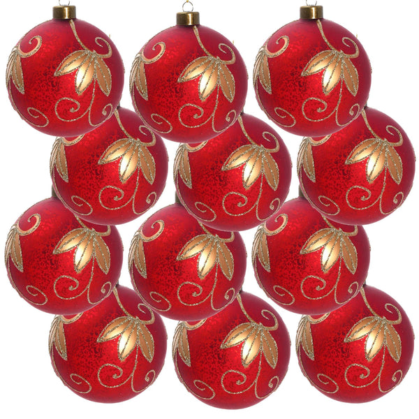 English Elm D3" Elegant Glass Christmas Ball Ornaments Set Of 12 For Timeless Holiday Decor & Party Displays W2078P247877