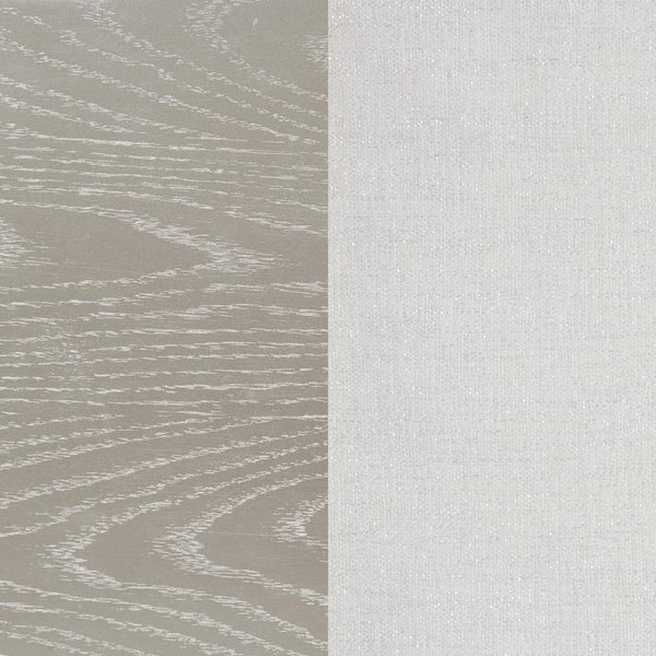 English Elm Curved Demilune Fabric Bench with Ivory Channeled Tufting and Silver Oak Tapered Legs — Elegant Accent Seat B016P369978