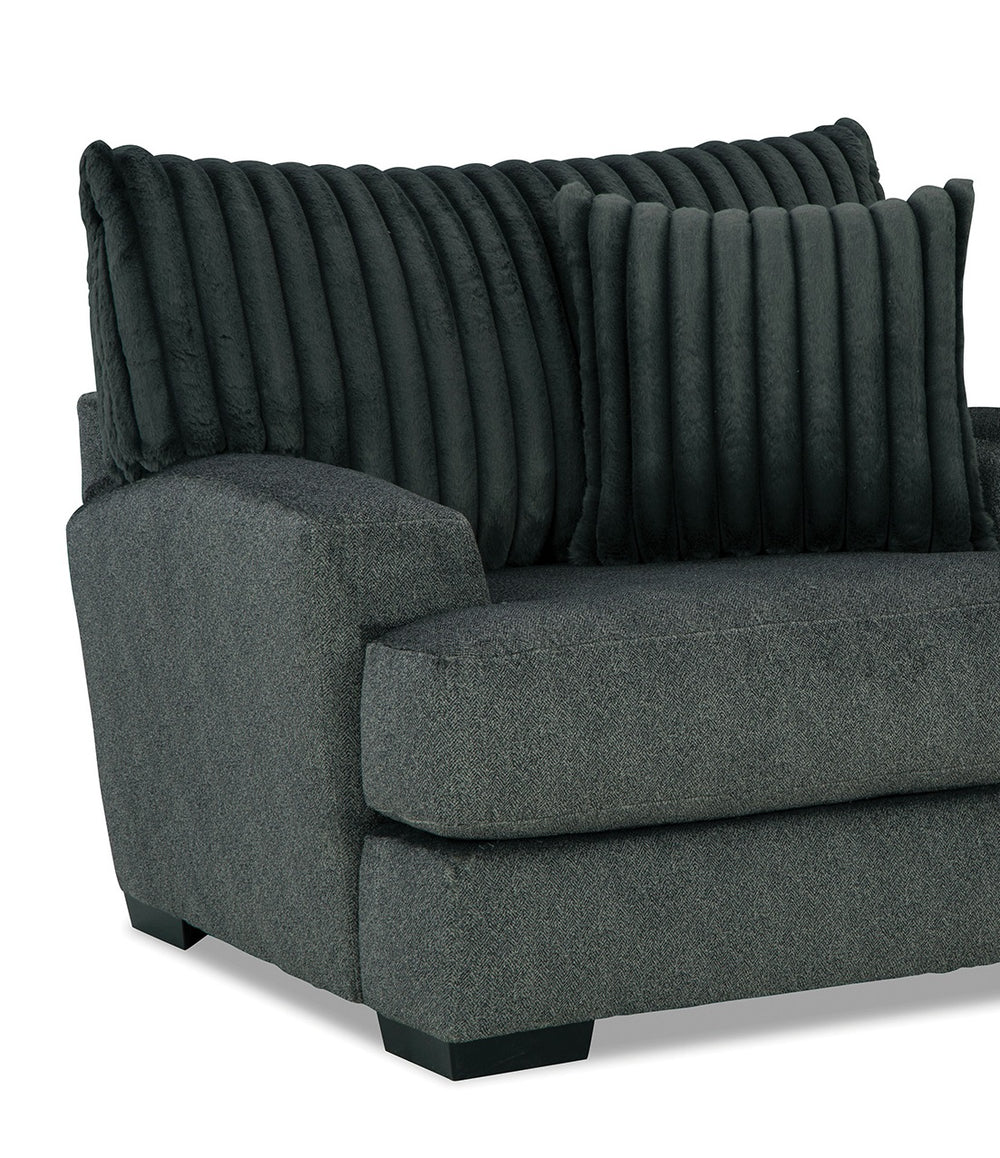 English Elm Transitional Marsicano Chair with Tight Back, Wide Track Arms, Deep Seating & High-Density Foam Support Gunmetal 49 L x 40 W x 31 H B2741P380820