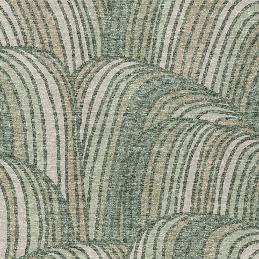 HomeRoots 10 X 14 Abstract Polyester Area Rug Washable for Patios Kitchens and Living Rooms 730065