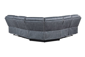 English Elm Dollum Two Tone Nubuck Manual Recliner Sectional Sofa with USB Port, Cupholder Console, Tufted Comfort Gray 69 L x 30 W x 26 H B2726S00124