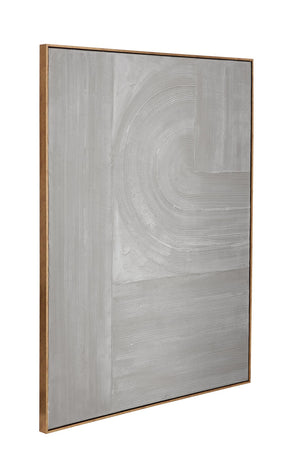 Basset Mirror Adventure Hand-painted Framed Canvas With Elegant Gold Molding - Perfect For Home Décor Enthusiasts! Gray Canvas,Wood,Resin Frame 7301-006