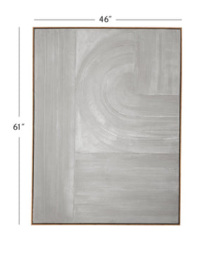 Basset Mirror Adventure Hand-painted Framed Canvas With Elegant Gold Molding - Perfect For Home Décor Enthusiasts! Gray Canvas,Wood,Resin Frame 7301-006