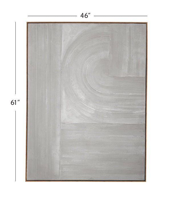 Basset Mirror Adventure Hand-painted Framed Canvas With Elegant Gold Molding - Perfect For Home Décor Enthusiasts! Gray Canvas,Wood,Resin Frame 7301-006