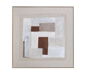 Basset Mirror Amsterdam Framed Canvas Art - Abstract Minimalist Design With Neutral Tones For Home Or Office Decor Brown Canvas,Pine Wood,Resin Frame 7301-021
