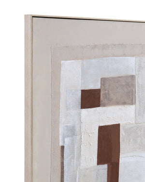 Basset Mirror Amsterdam Framed Canvas Art - Abstract Minimalist Design With Neutral Tones For Home Or Office Decor Brown Canvas,Pine Wood,Resin Frame 7301-021