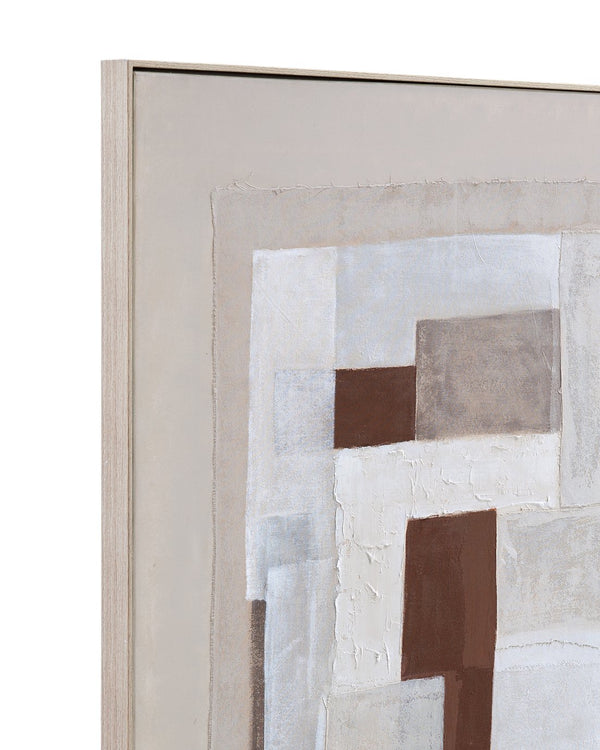 Basset Mirror Amsterdam Framed Canvas Art - Abstract Minimalist Design With Neutral Tones For Home Or Office Decor Brown Canvas,Pine Wood,Resin Frame 7301-021