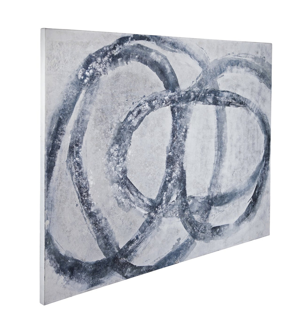 Basset Mirror Altarium Canvas Art - Bold 70x96 Inch Modern Masterpiece With Dynamic Brushstrokes For Any Space Blue Canvas,Pine Wood 7301-023