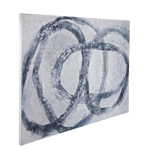 Basset Mirror Altarium Canvas Art - Bold 70x96 Inch Modern Masterpiece With Dynamic Brushstrokes For Any Space Blue Canvas,Pine Wood 7301-023