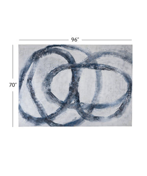 Basset Mirror Altarium Canvas Art - Bold 70x96 Inch Modern Masterpiece With Dynamic Brushstrokes For Any Space Blue Canvas,Pine Wood 7301-023