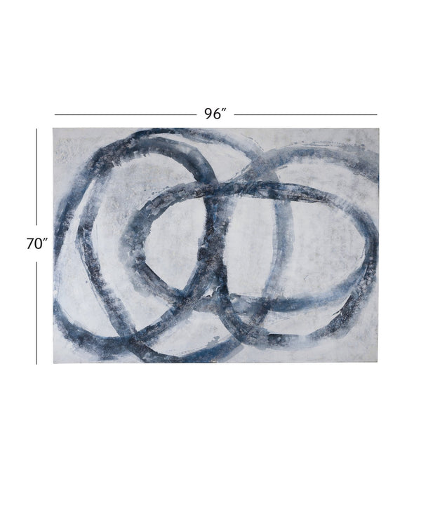 Basset Mirror Altarium Canvas Art - Bold 70x96 Inch Modern Masterpiece With Dynamic Brushstrokes For Any Space Blue Canvas,Pine Wood 7301-023