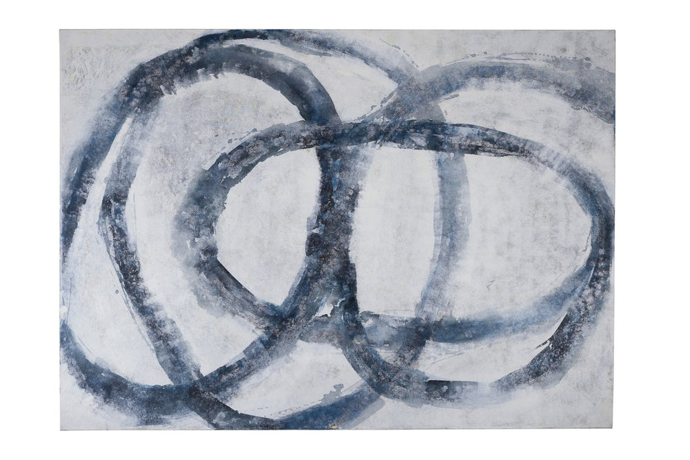 Basset Mirror Altarium Canvas Art - Bold 70x96 Inch Modern Masterpiece With Dynamic Brushstrokes For Any Space Blue Canvas,Pine Wood 7301-023