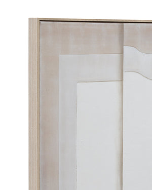 Basset Mirror Fold Ii Framed Canvas Art - Serene Minimalist Design In Natural Wood Frame For Tranquil Interiors Brown Canvas,Pine Wood,Resin Frame 7301-024