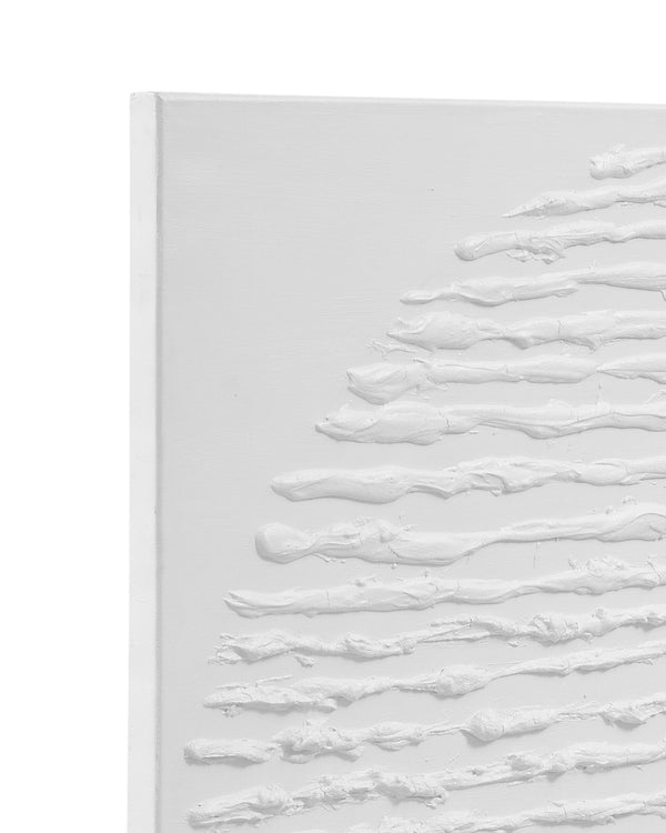 Basset Mirror Textured Circle Canvas Art - Elegant Minimalist Wall Decor For Modern Interiors, Timeless Appeal White Canvas,Pine Wood 7301-027
