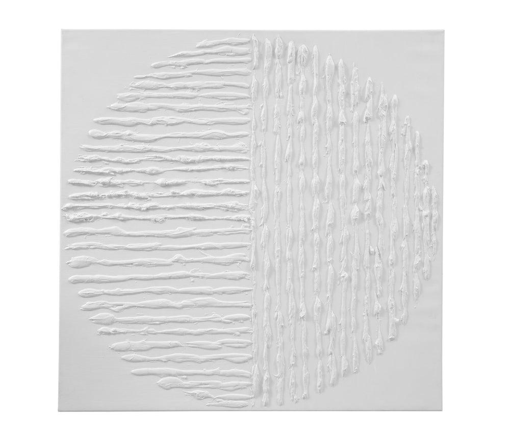 Basset Mirror Textured Circle Canvas Art - Elegant Minimalist Wall Decor For Modern Interiors, Timeless Appeal White Canvas,Pine Wood 7301-027