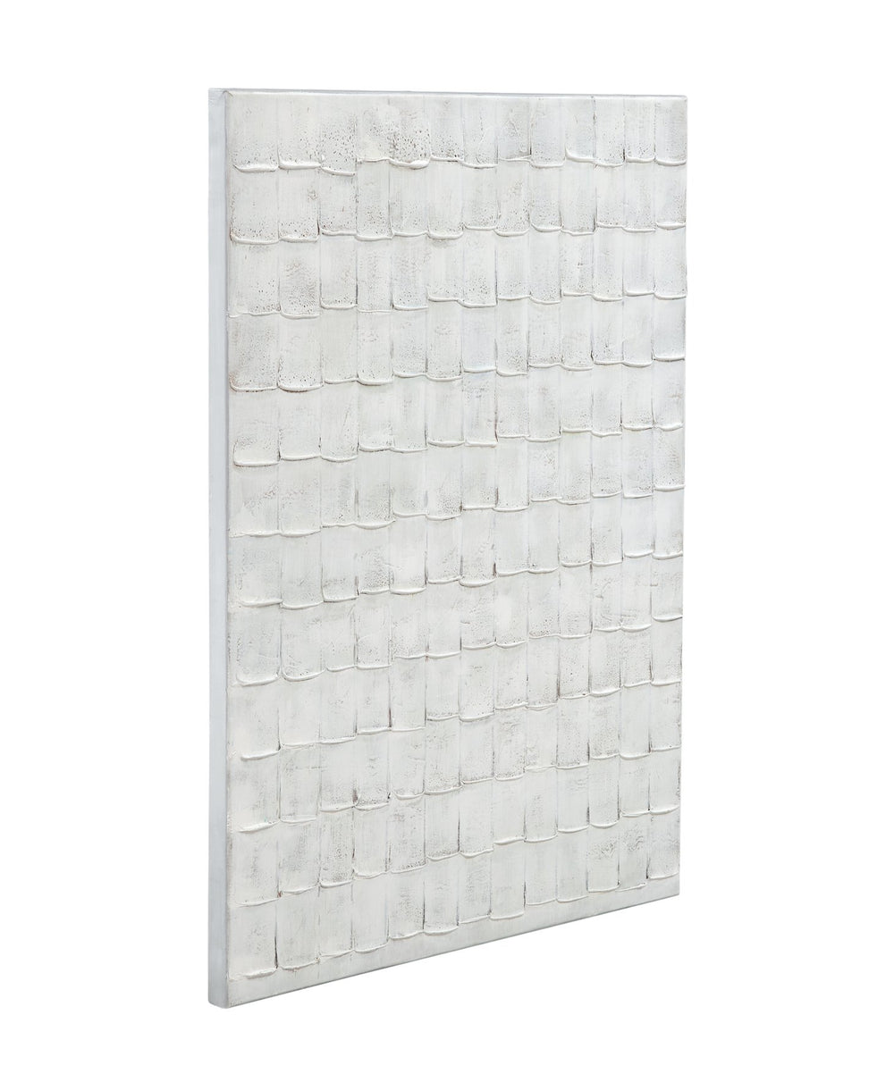 Basset Mirror Linear Marks Canvas Art - Minimalist Textured Wall Decor For Contemporary Home & Office Elegance White Canvas,Pine Wood 7301-028