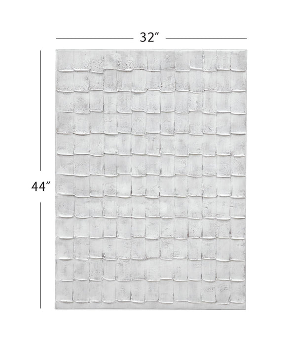 Basset Mirror Linear Marks Canvas Art - Minimalist Textured Wall Decor For Contemporary Home & Office Elegance White Canvas,Pine Wood 7301-028