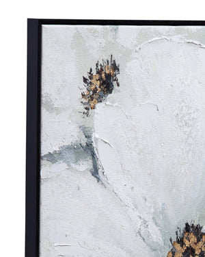 Basset Mirror Dogwood Framed Canvas Art - Elegant Floral Design To Enhance Home Decor With Timeless Serenity White Canvas,Wood Frame 7301-031