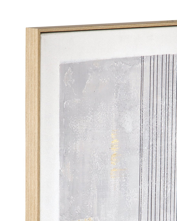 Basset Mirror Razi Framed Canvas Set Of 3 - Modern Minimalist Art In Soft Neutrals For Serene Home Decor Brown Canvas,Pine Wood,Resin Frame 7301-032