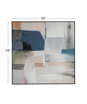 Basset Mirror Kasia Framed Canvas Art – Elegant Harmony Of Warm & Cool Hues For A Serene Home Decor Experience Black Canvas,Fir,Resin Frame 7301-033