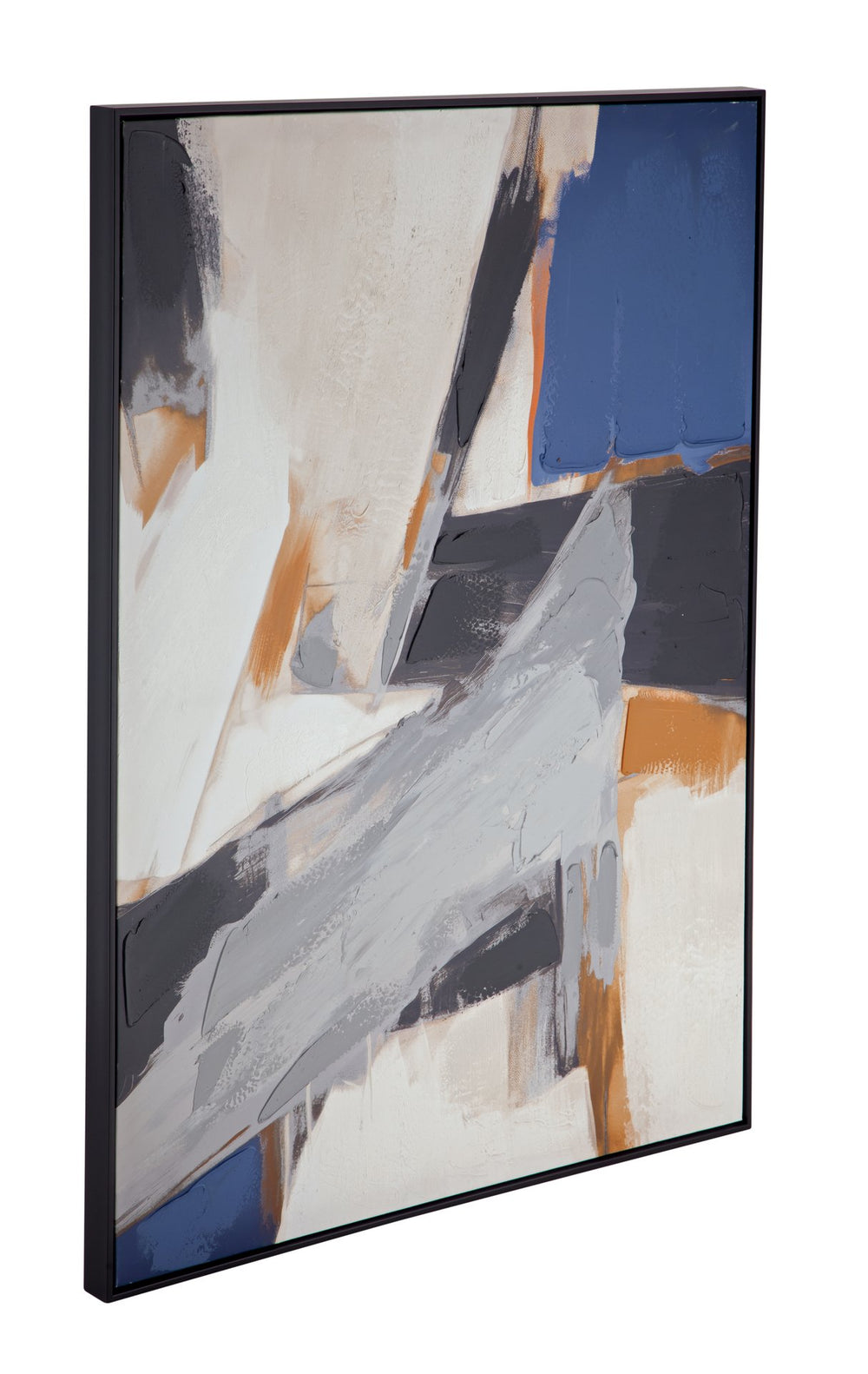 Basset Mirror Denisa Modern Abstract Framed Canvas Art - Warm Tones & Contemporary Elegance For Any Room Black Canvas,Fir,Resin Frame 7301-034