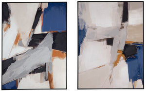 Basset Mirror Denisa Modern Abstract Framed Canvas Art - Warm Tones & Contemporary Elegance For Any Room Black Canvas,Fir,Resin Frame 7301-034