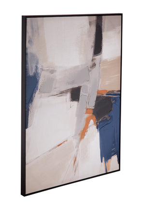 Basset Mirror Denisa Modern Abstract Framed Canvas Art - Warm Tones & Contemporary Elegance For Any Room Black Canvas,Fir,Resin Frame 7301-035