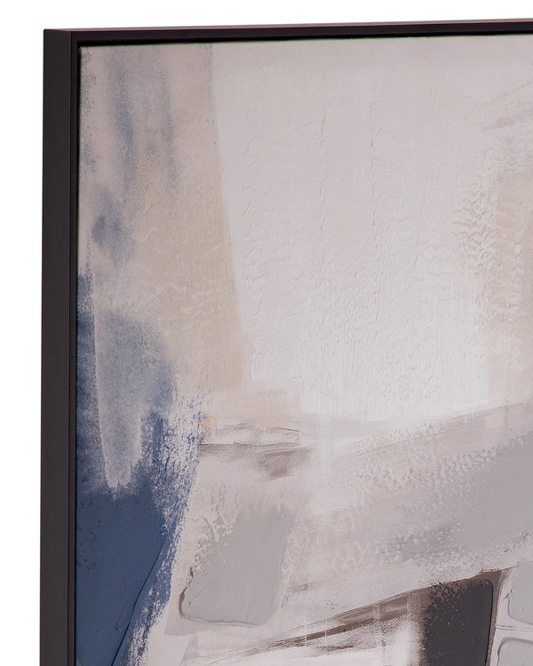 Basset Mirror Denisa Modern Abstract Framed Canvas Art - Warm Tones & Contemporary Elegance For Any Room Black Canvas,Fir,Resin Frame 7301-035