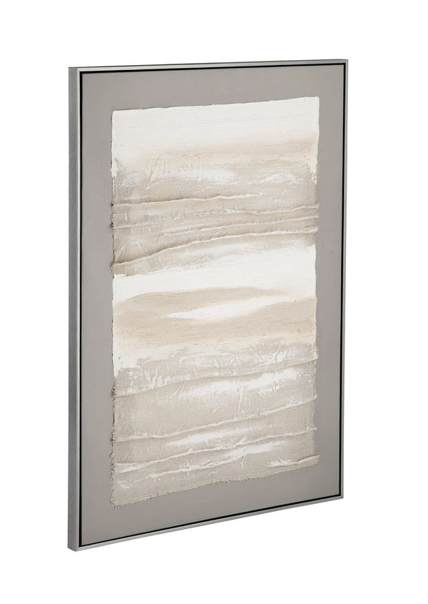 Basset Mirror Zole Serene Abstract Framed Canvas Art - Elevate Your Space With Tranquil Elegance And Style Gray Canvas,Fir,Linen,Resin Frame 7301-038