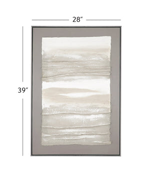 Basset Mirror Zole Serene Abstract Framed Canvas Art - Elevate Your Space With Tranquil Elegance And Style Gray Canvas,Fir,Linen,Resin Frame 7301-038