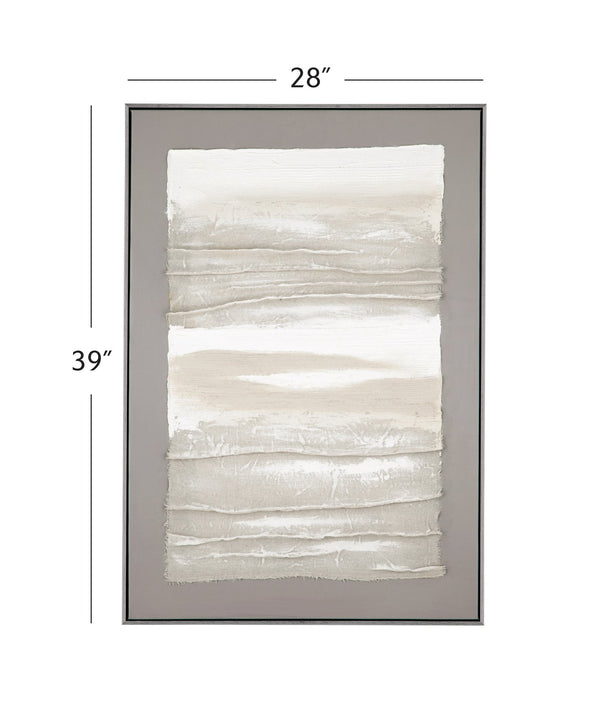 Basset Mirror Zole Serene Abstract Framed Canvas Art - Elevate Your Space With Tranquil Elegance And Style Gray Canvas,Fir,Linen,Resin Frame 7301-038