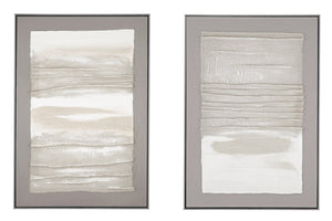 Basset Mirror Zole Serene Abstract Framed Canvas Art - Elevate Your Space With Tranquil Elegance And Style Gray Canvas,Fir,Linen,Resin Frame 7301-039