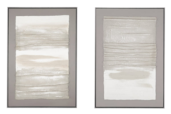 Basset Mirror Zole Serene Abstract Framed Canvas Art - Elevate Your Space With Tranquil Elegance And Style Gray Canvas,Fir,Linen,Resin Frame 7301-039