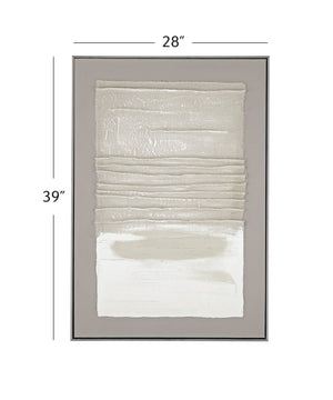 Basset Mirror Zole Serene Abstract Framed Canvas Art - Elevate Your Space With Tranquil Elegance And Style Gray Canvas,Fir,Linen,Resin Frame 7301-039