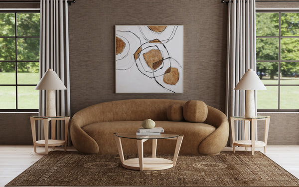 Basset Mirror Rhetoric Framed Canvas - Serene Abstract Art In Neutral Hues For Elegant Home Decor & Tranquility Brown Canvas,Pine Wood,Resin Frame 7301-040