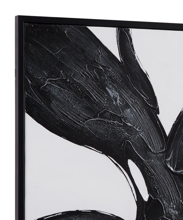 Basset Mirror Shadow Oversized Modern Abstract Art Piece In Cool Blue Tones For Calming Contemporary Spaces Black Canvas,Wood,Resin Frame 7301-045